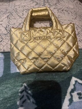 MZ Wallace Quilted Metallic Gold Mini Tote